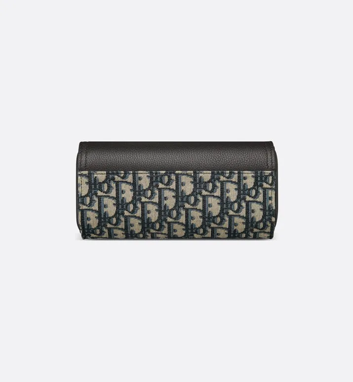 Saddle Watch Case • Beige and Black Dior Oblique Jacquard and Black Grained Calfskin