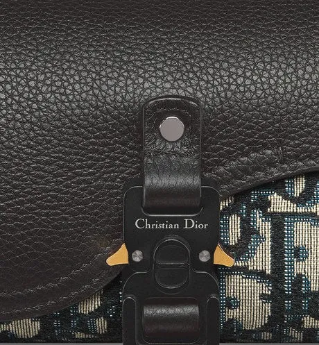 Saddle Watch Case • Beige and Black Dior Oblique Jacquard and Black Grained Calfskin