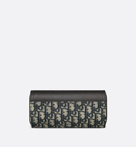 Saddle Watch Case • Beige and Black Dior Oblique Jacquard and Black Grained Calfskin