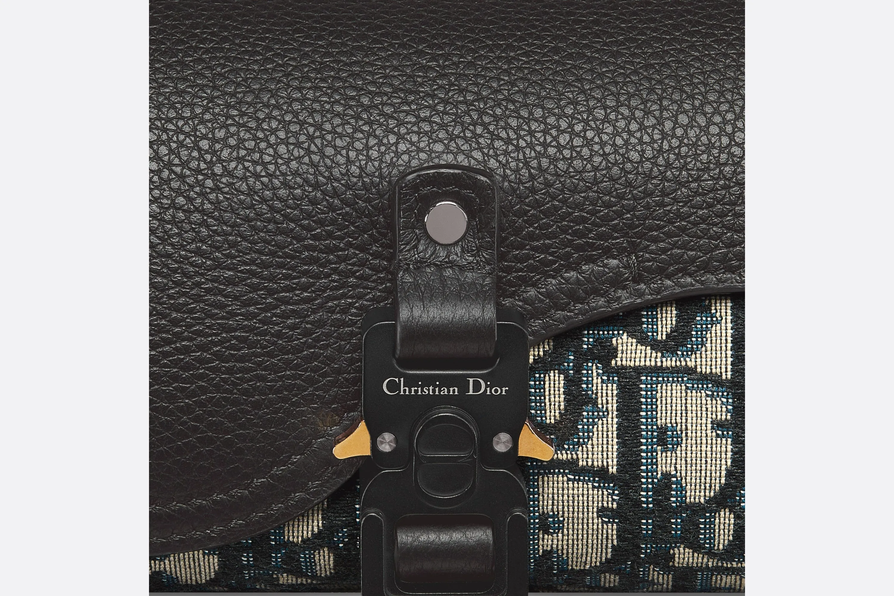 Saddle Watch Case • Beige and Black Dior Oblique Jacquard and Black Grained Calfskin