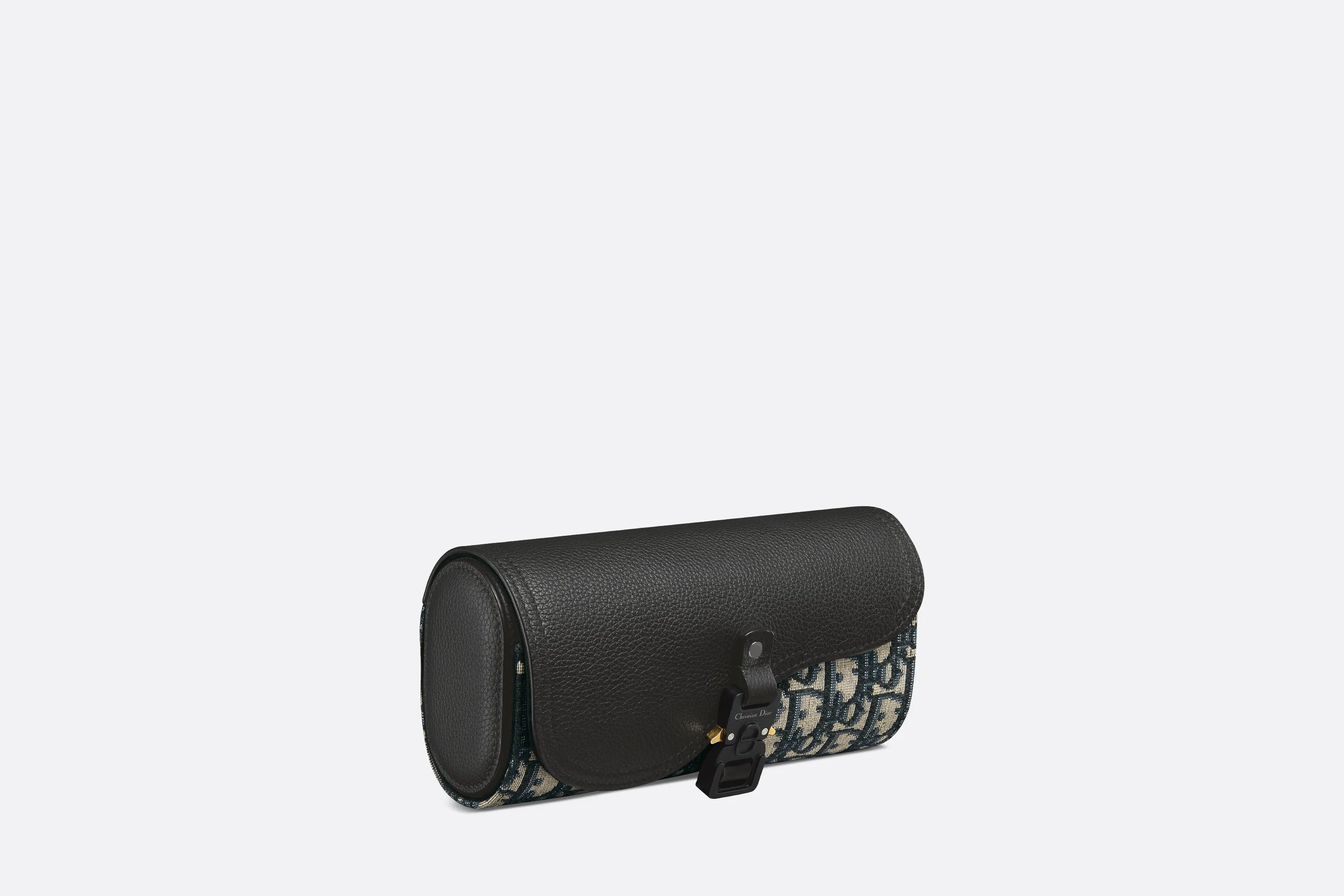 Saddle Watch Case • Beige and Black Dior Oblique Jacquard and Black Grained Calfskin