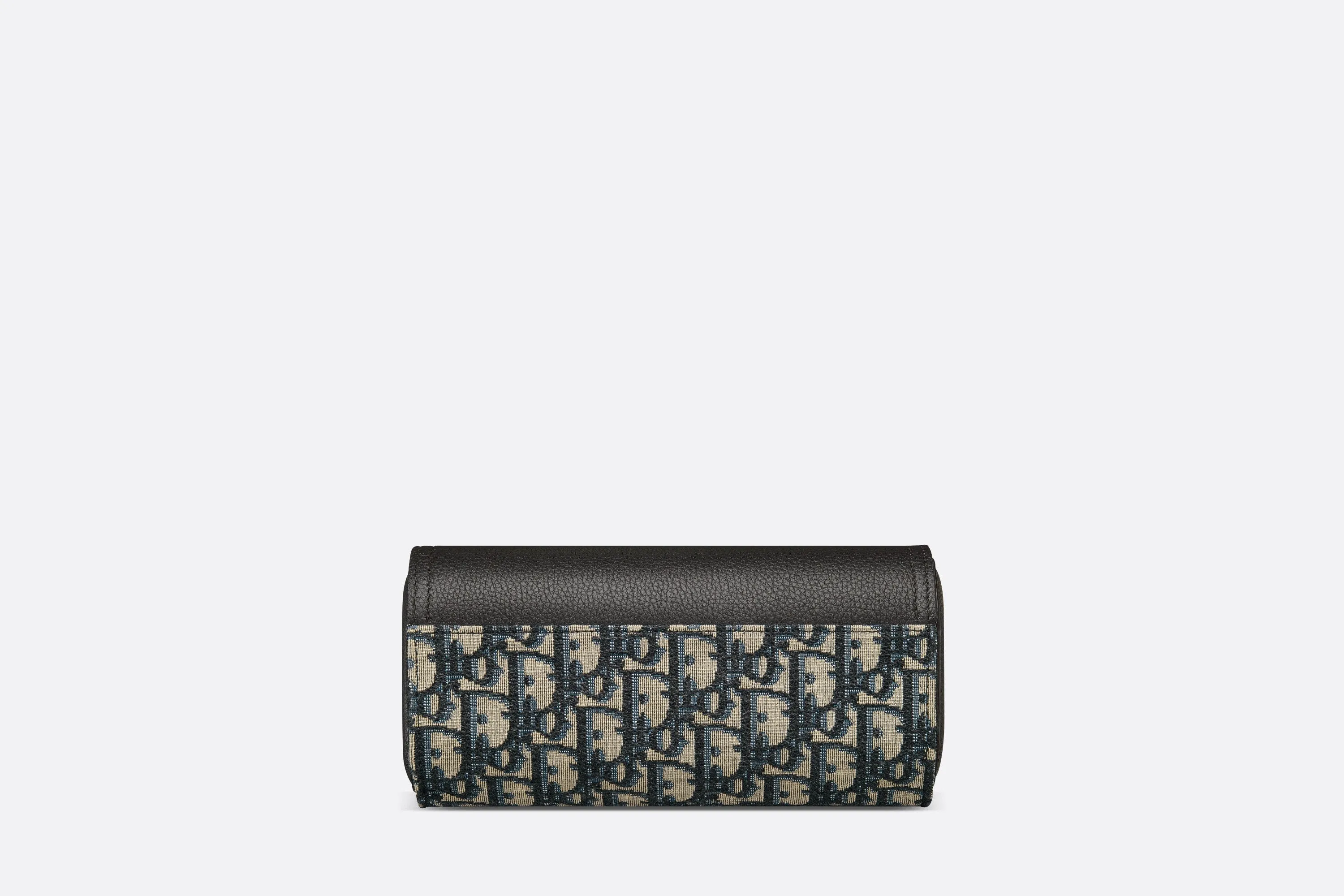 Saddle Watch Case • Beige and Black Dior Oblique Jacquard and Black Grained Calfskin