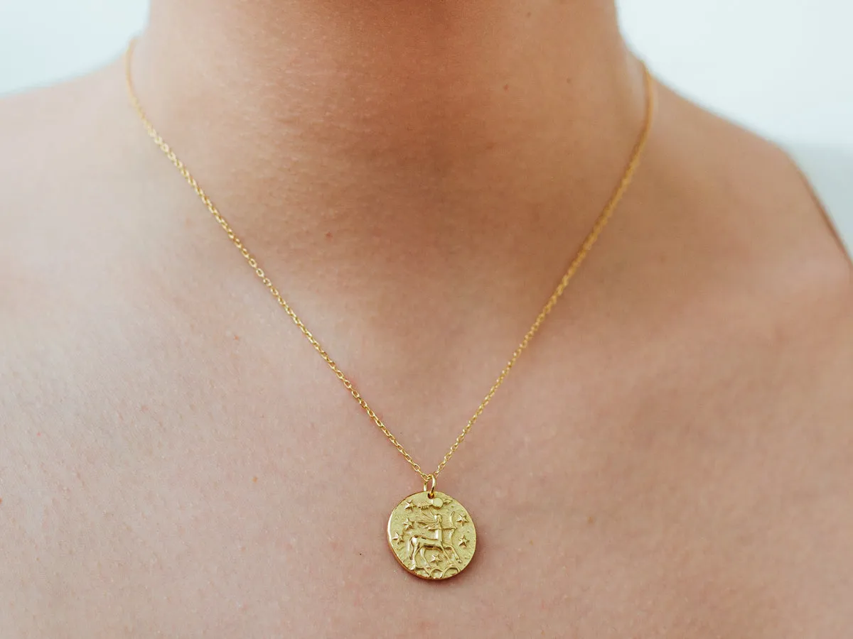 Sagittarius Zodiac Coin Necklace
