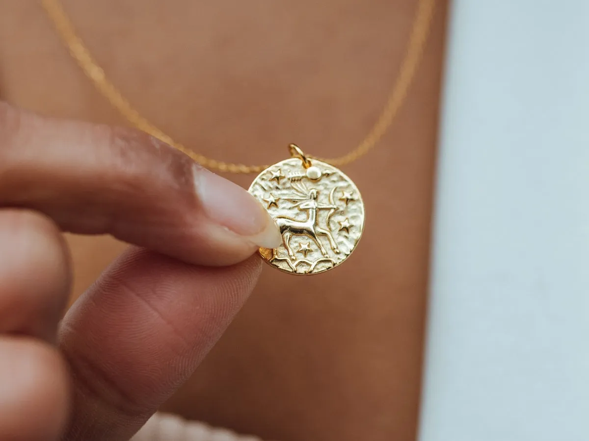Sagittarius Zodiac Coin Necklace