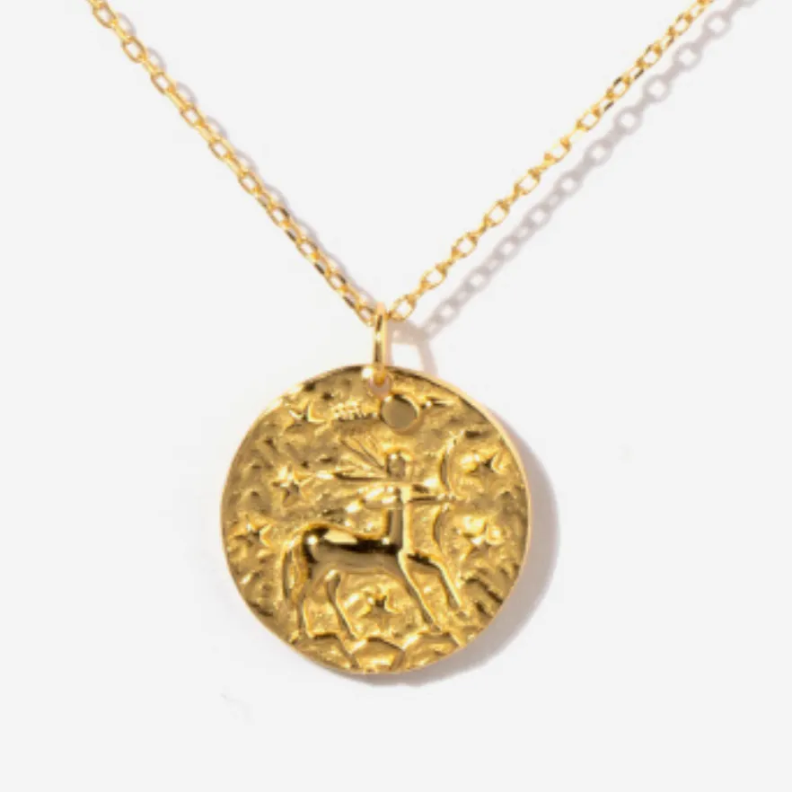 Sagittarius Zodiac Coin Necklace