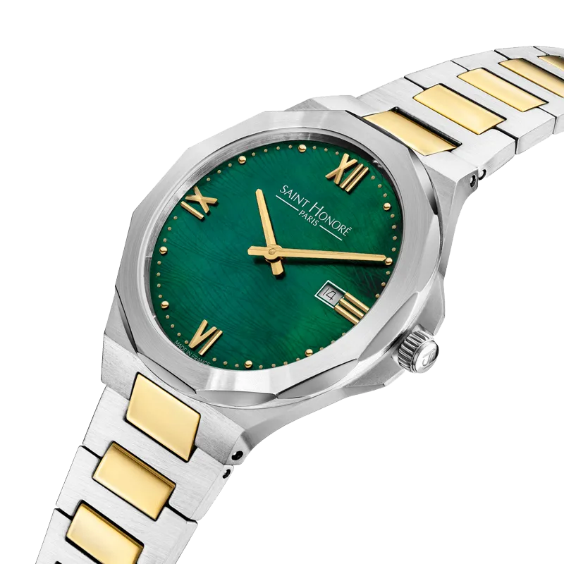 Saint Honore Matignon Women's Green MOP Silver Gold Watch