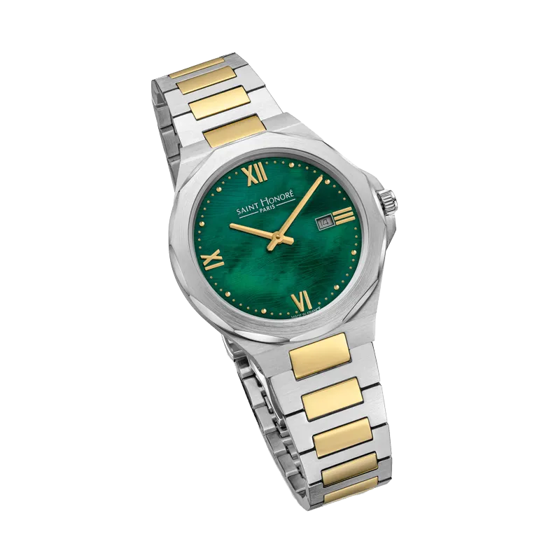 Saint Honore Matignon Women's Green MOP Silver Gold Watch
