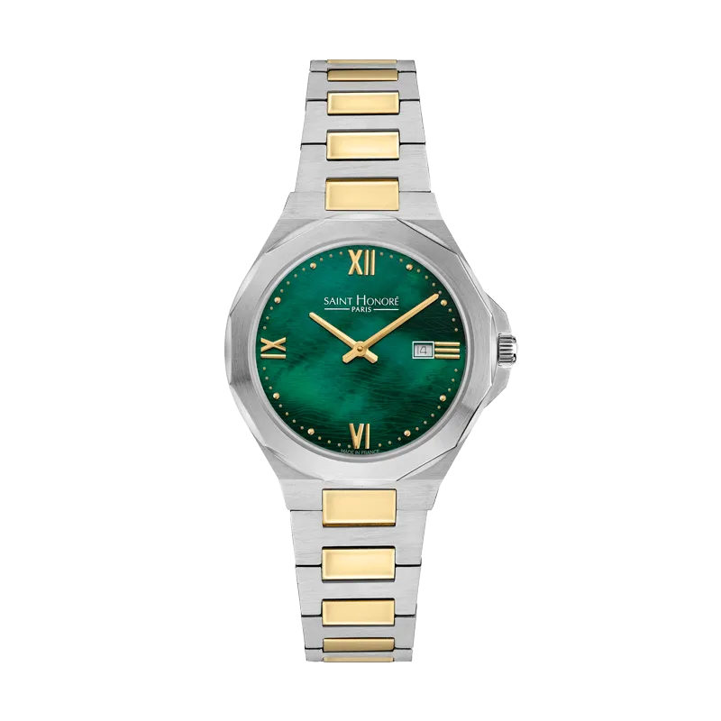 Saint Honore Matignon Women's Green MOP Silver Gold Watch