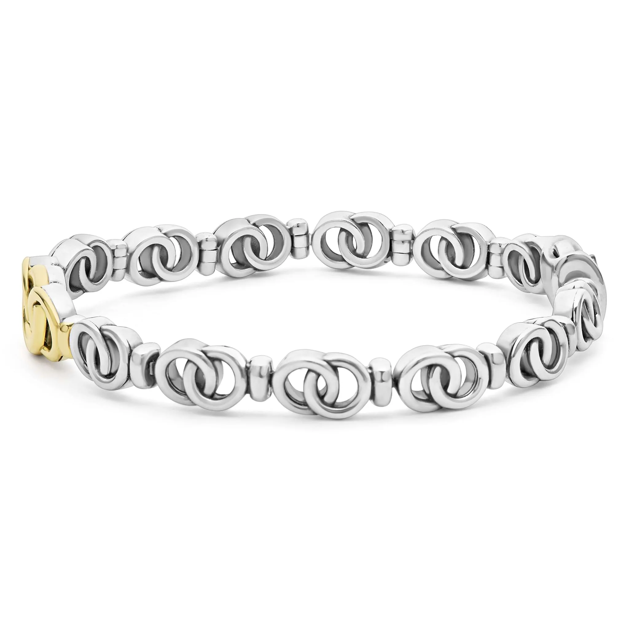 Signature Caviar Two-Tone Interlocking Link Bracelet