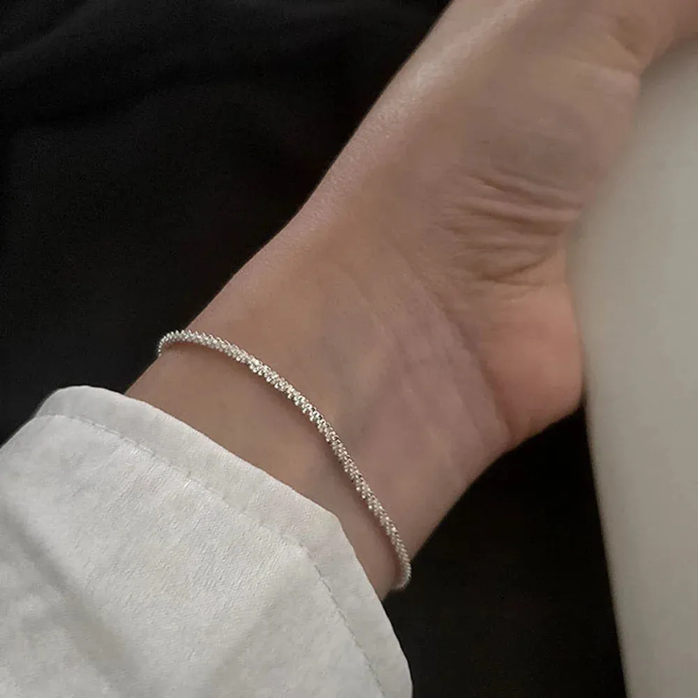 Silver Color Double Interlocking Small Hearts Bracelet Bangle For Women Fine Fashion Jewelry Wedding Party Gift