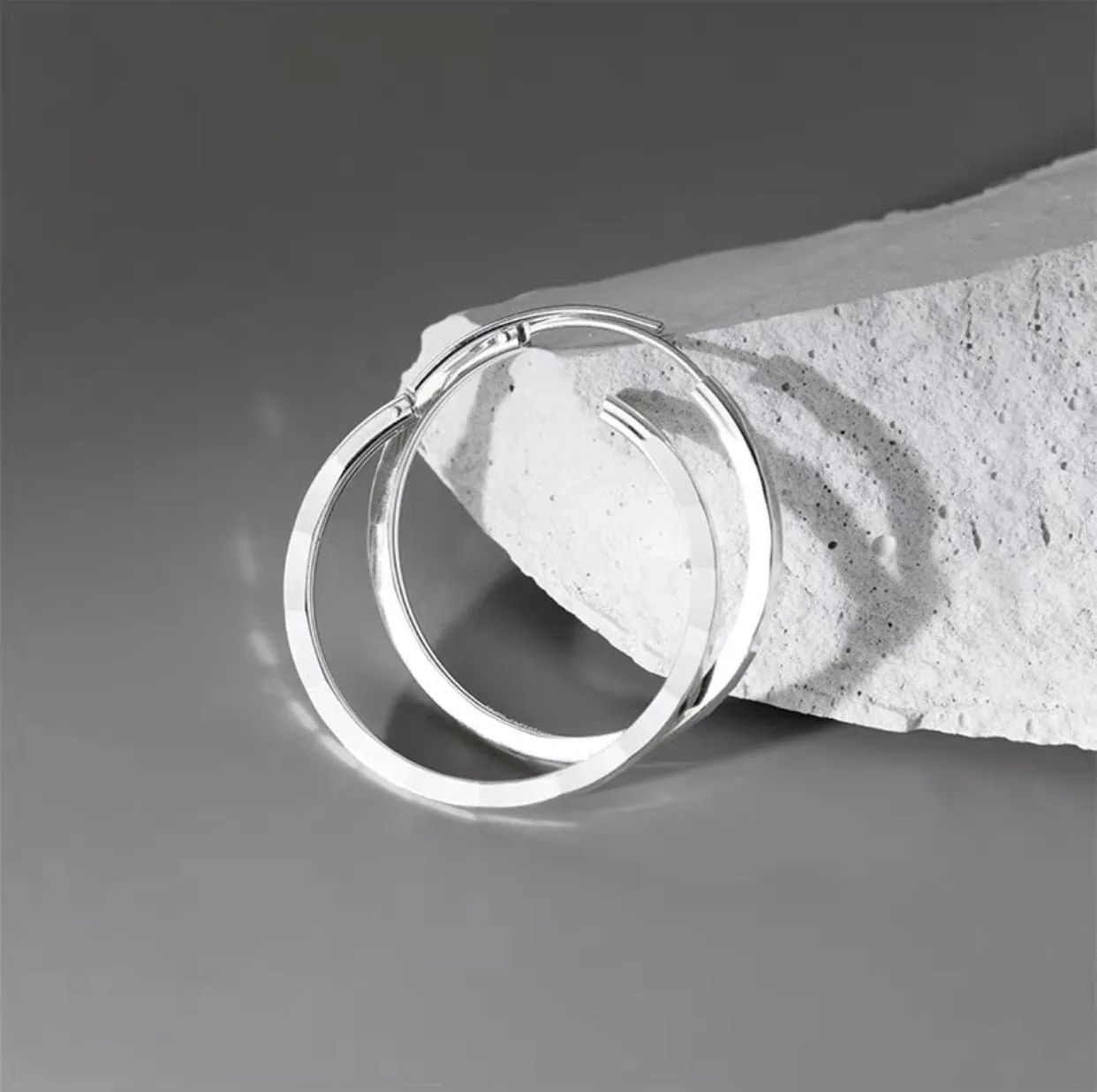 Silver Diamond Cut Big Hoop Earrings-SH067