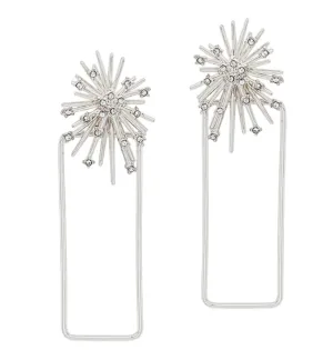 Silver Firework Earrings with Hoop