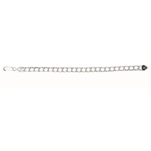 Silver Small Double Interlocking Oval Link Bracelet