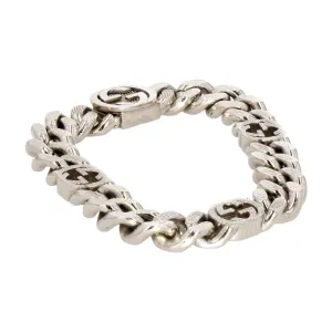 Silver Tone Gucci Interlocking Link Bracelet