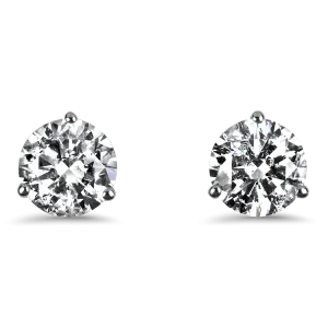 Sincerely Springer's 14k White Gold 6.16ct Three-Prong Martini Diamond Stud Earrings