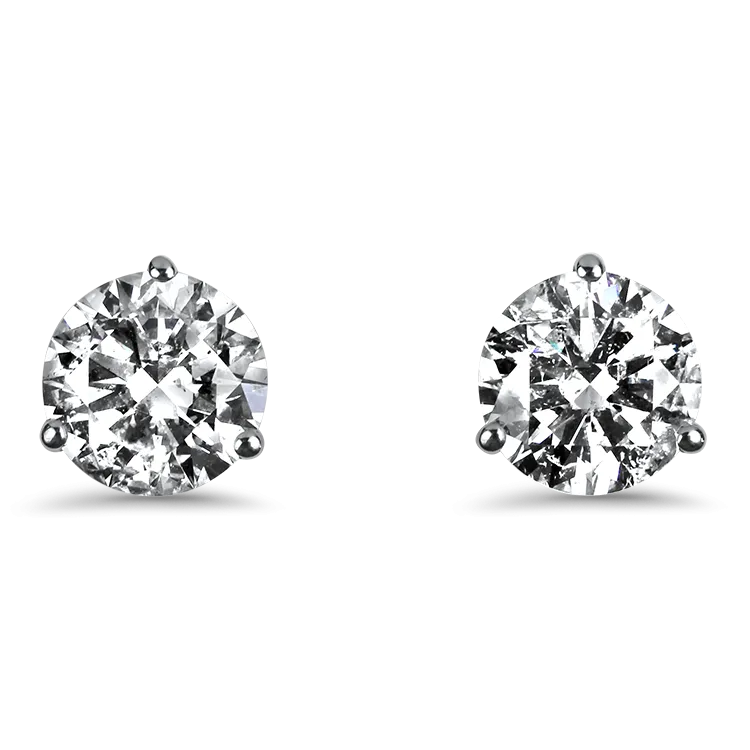 Sincerely Springer's 14k White Gold 6.16ct Three-Prong Martini Diamond Stud Earrings