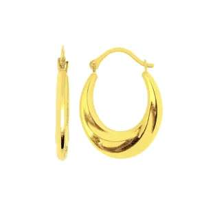 Sincerely Springer's 14k Yellow Gold Oval Tapered Hoop Earrings
