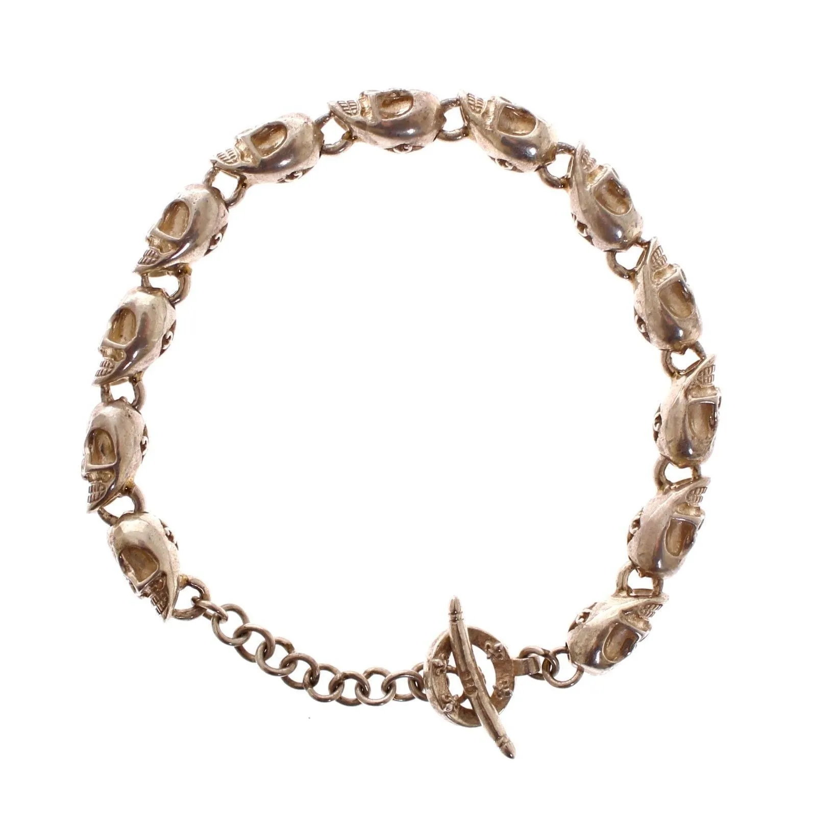 Skull 925 Sterling Silver Chain Bracelet