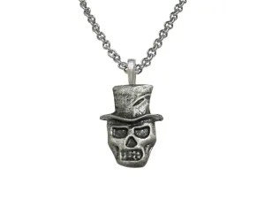 Skull with Hat Pendant Necklace