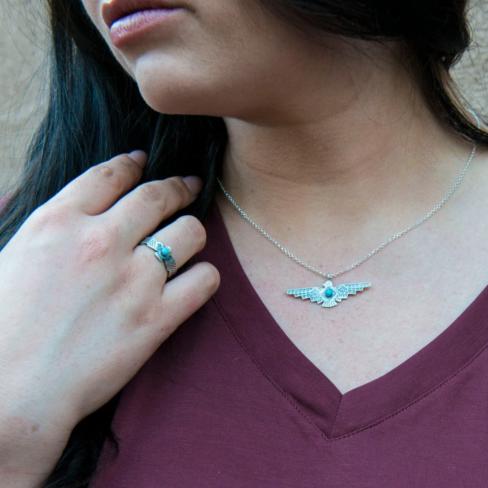 SkyWeaver: Turquoise Thunderbird Rising Ring