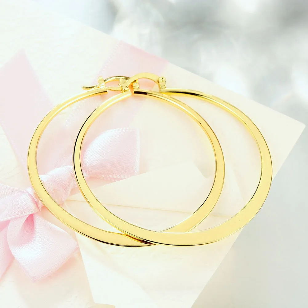 Sleek Classic Test Tube Hoop Earrings - 14K Gold Plated, Brass, Lead & Nickel Free, 4.00cm Dimensions. Perfect for All Occasions.
