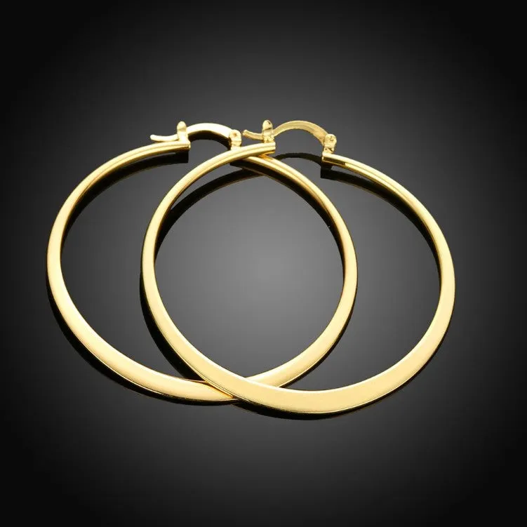 Sleek Classic Test Tube Hoop Earrings - 14K Gold Plated, Brass, Lead & Nickel Free, 4.00cm Dimensions. Perfect for All Occasions.