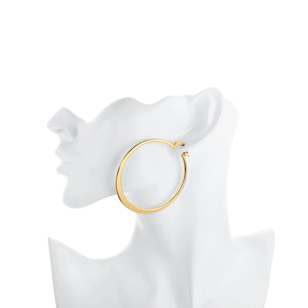 Sleek Classic Test Tube Hoop Earrings - 14K Gold Plated, Brass, Lead & Nickel Free, 4.00cm Dimensions. Perfect for All Occasions.