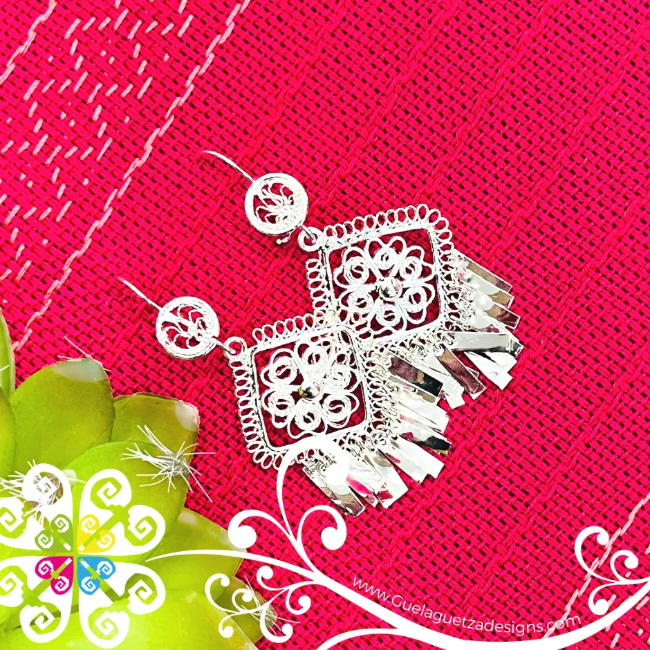Small Silver Filigrana Artisan Earrings