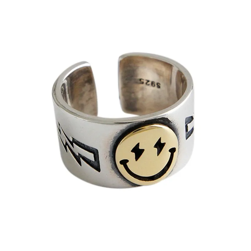 Smile Face Open Back Ring