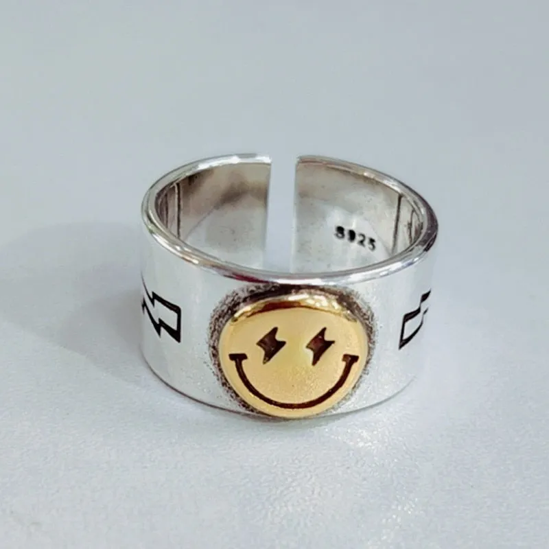 Smile Face Open Back Ring