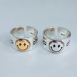 Smile Face Open Back Ring
