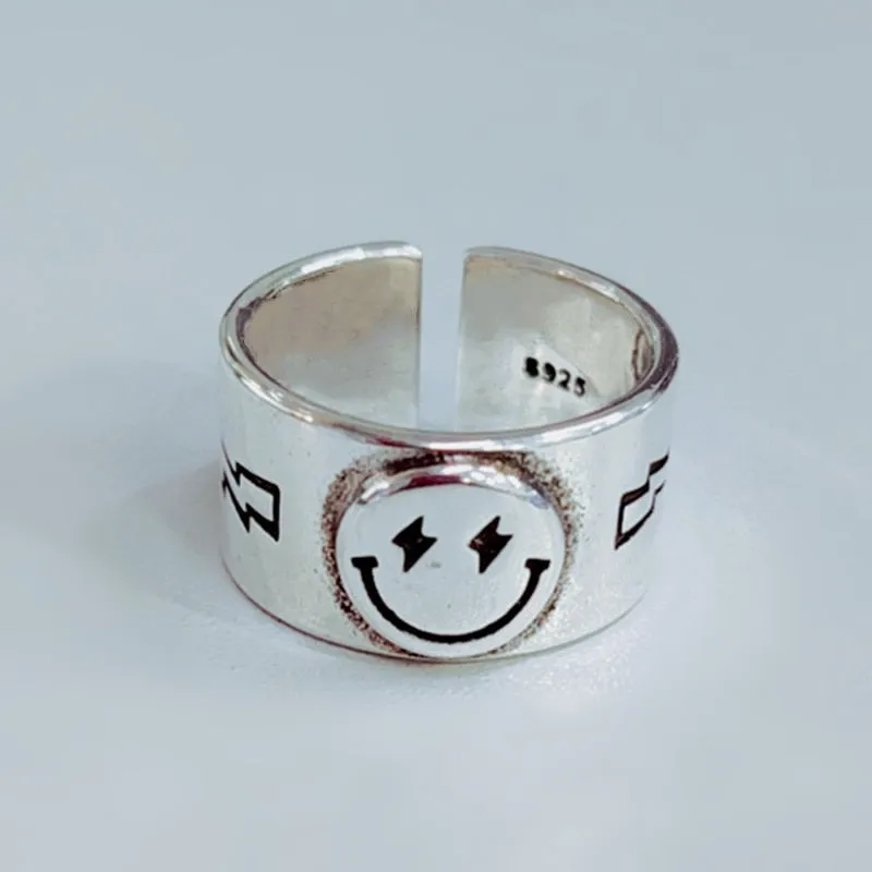 Smile Face Open Back Ring