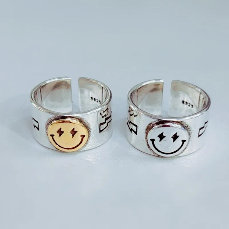 Smile Face Open Back Ring