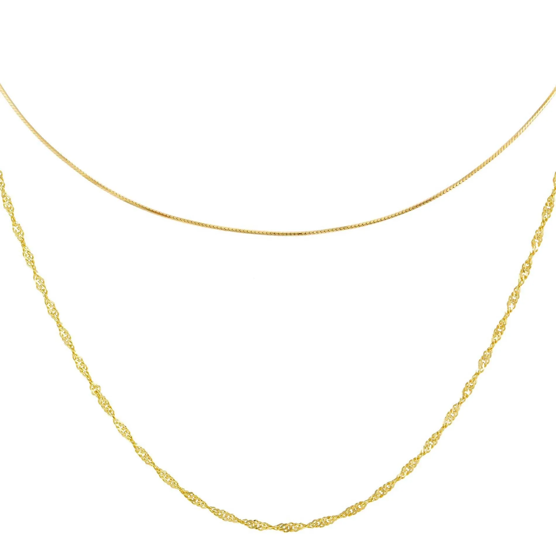 Snake X Singapore Chain Necklace Combo Set