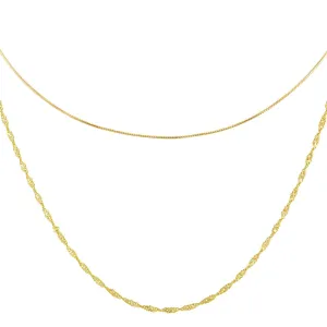 Snake X Singapore Chain Necklace Combo Set