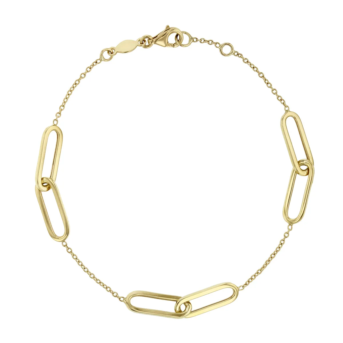 Soleil Collection Double Oval Chain Link Bracelet | 9K Yellow Gold