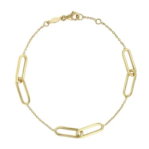 Soleil Collection Double Oval Chain Link Bracelet | 9K Yellow Gold