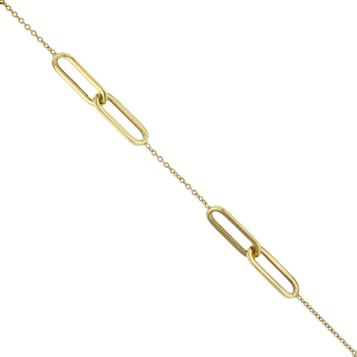 Soleil Collection Double Oval Chain Link Bracelet | 9K Yellow Gold
