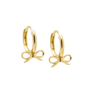 Solid Bow Tie Huggie Earring 14K