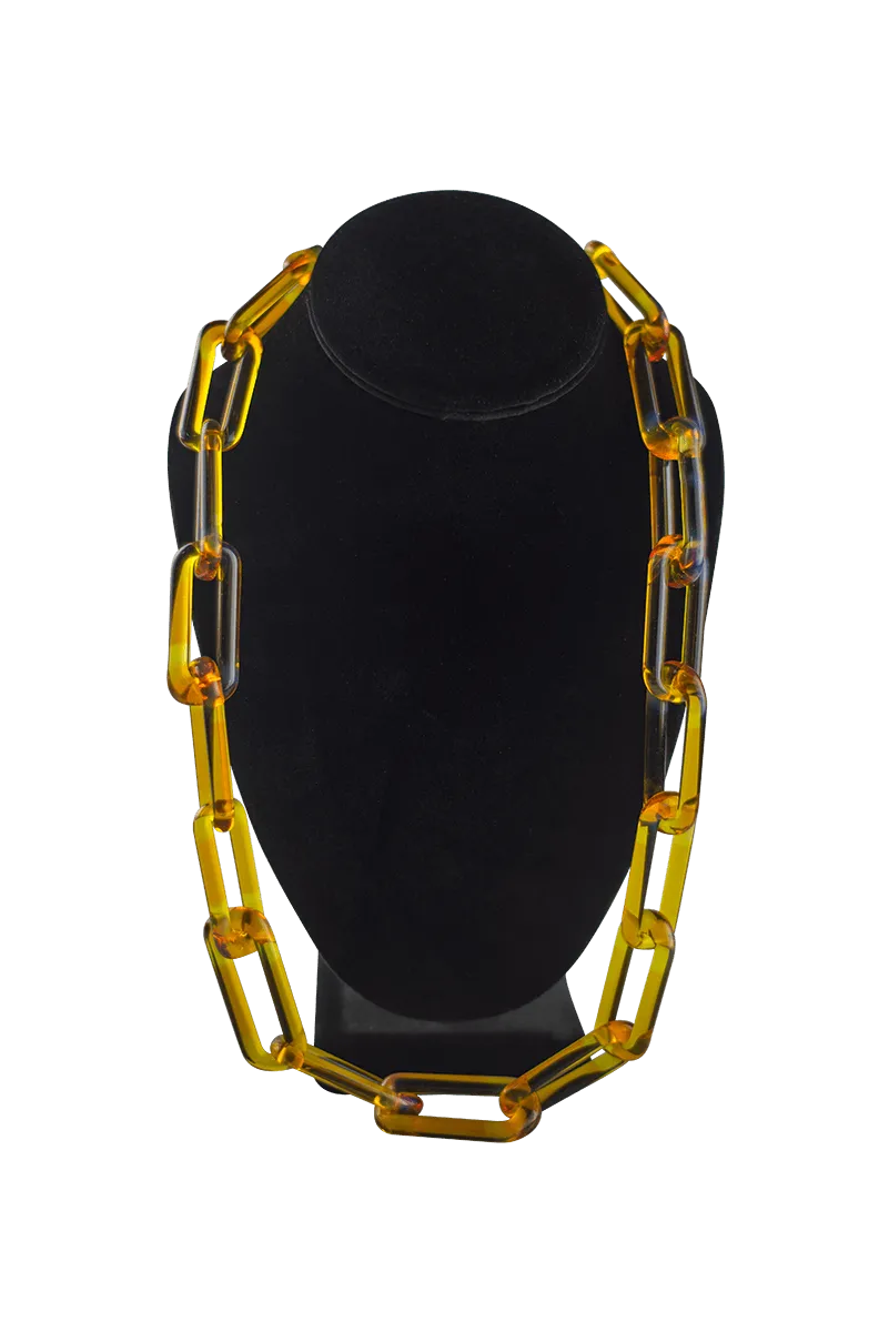 Solid Color Glass Chain Necklaces