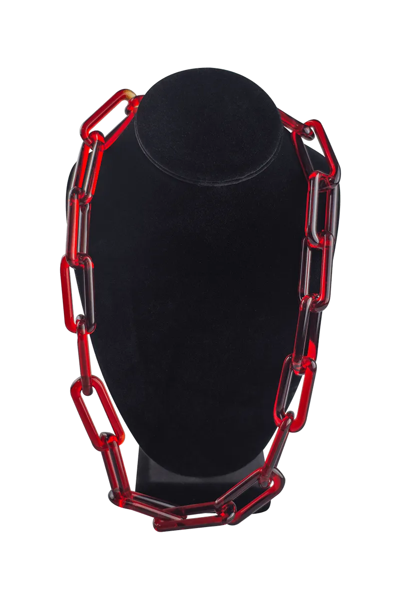 Solid Color Glass Chain Necklaces
