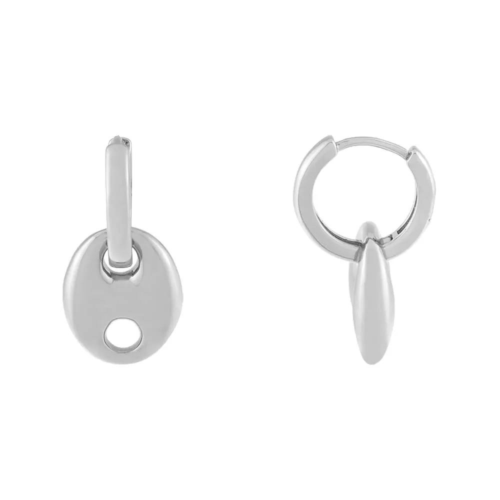 Solid Puff Mariner Drop Huggie Earring