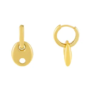 Solid Puff Mariner Drop Huggie Earring