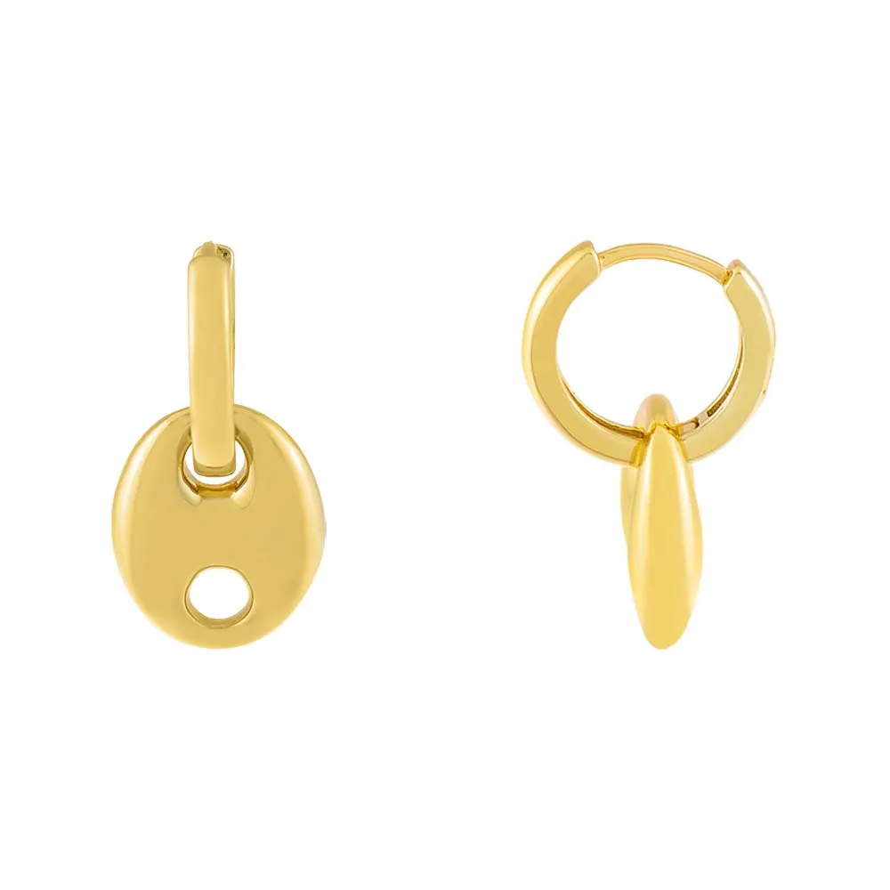 Solid Puff Mariner Drop Huggie Earring