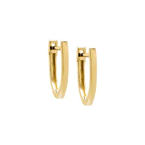 Solid V Shape Huggie Earring 14K