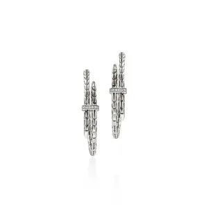 Spear Hoop Earrings, Silver, Diamonds by John Hardy