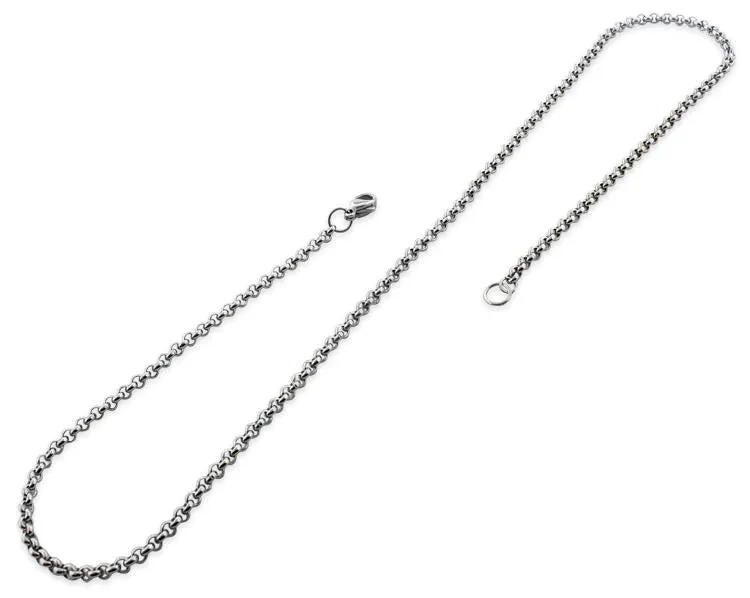 Stainless Steel 16" Round Rollo Chain Necklace 3.0 MM