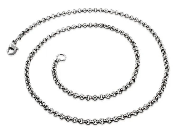 Stainless Steel 16" Round Rollo Chain Necklace 3.0 MM