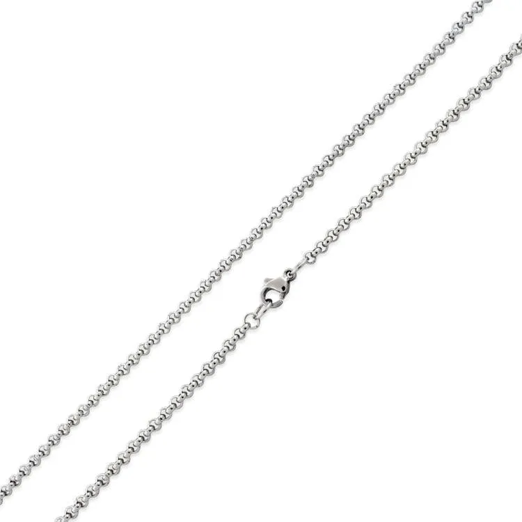 Stainless Steel 16" Round Rollo Chain Necklace 3.0 MM