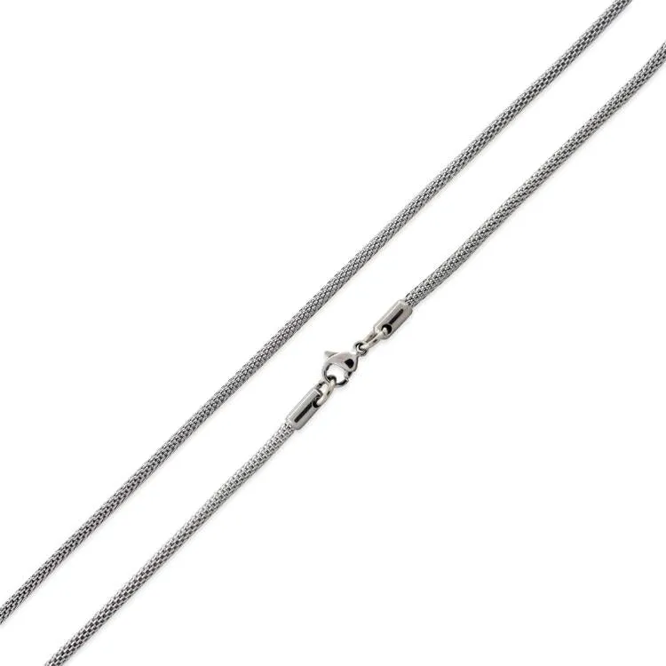 Stainless Steel 18" Snake Skin Mesh Chain Necklace 2.4 MM